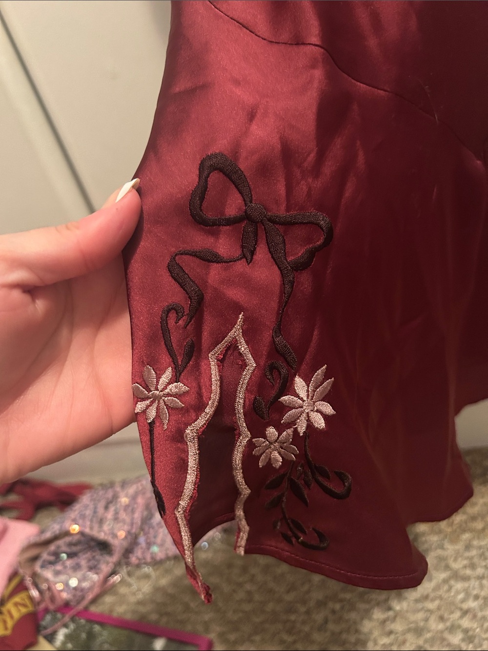 Free People maroon slip dress - Picture 2 of 6